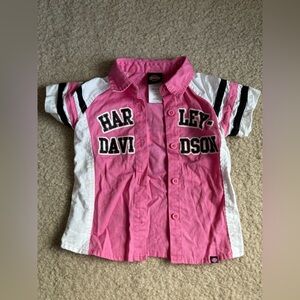 Harley Davidson 2T button up shirt for a 2 year old girl.